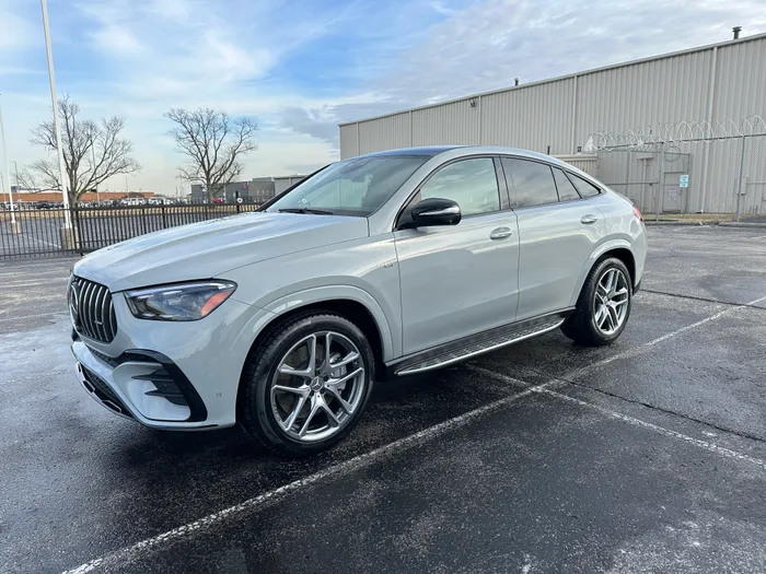 White Mercedes-Benz GLE Coupe after an exterior detail